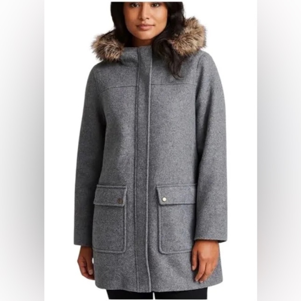 J.Crew Vail Faux Fur Hooded Coat